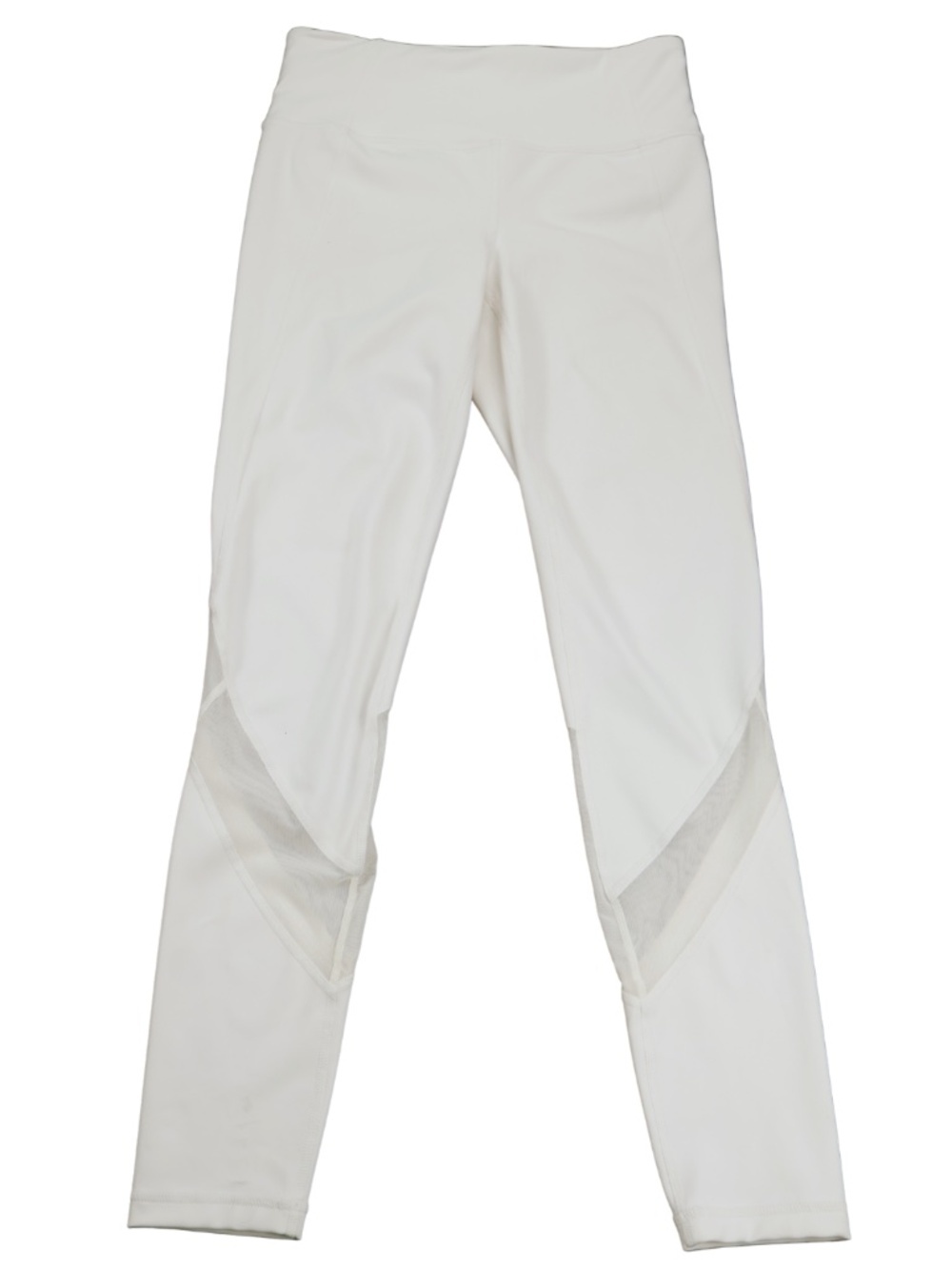 Athleta White Mesh Panel Cropped Leggings ST Athletic Yoga Pants